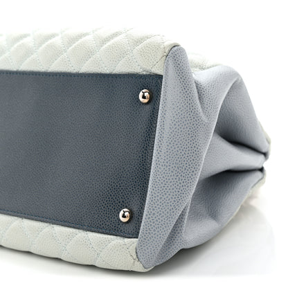 Chanel Caviar Quilted Large Just Mademoiselle Bowling Bag Light Blue 10 of 13