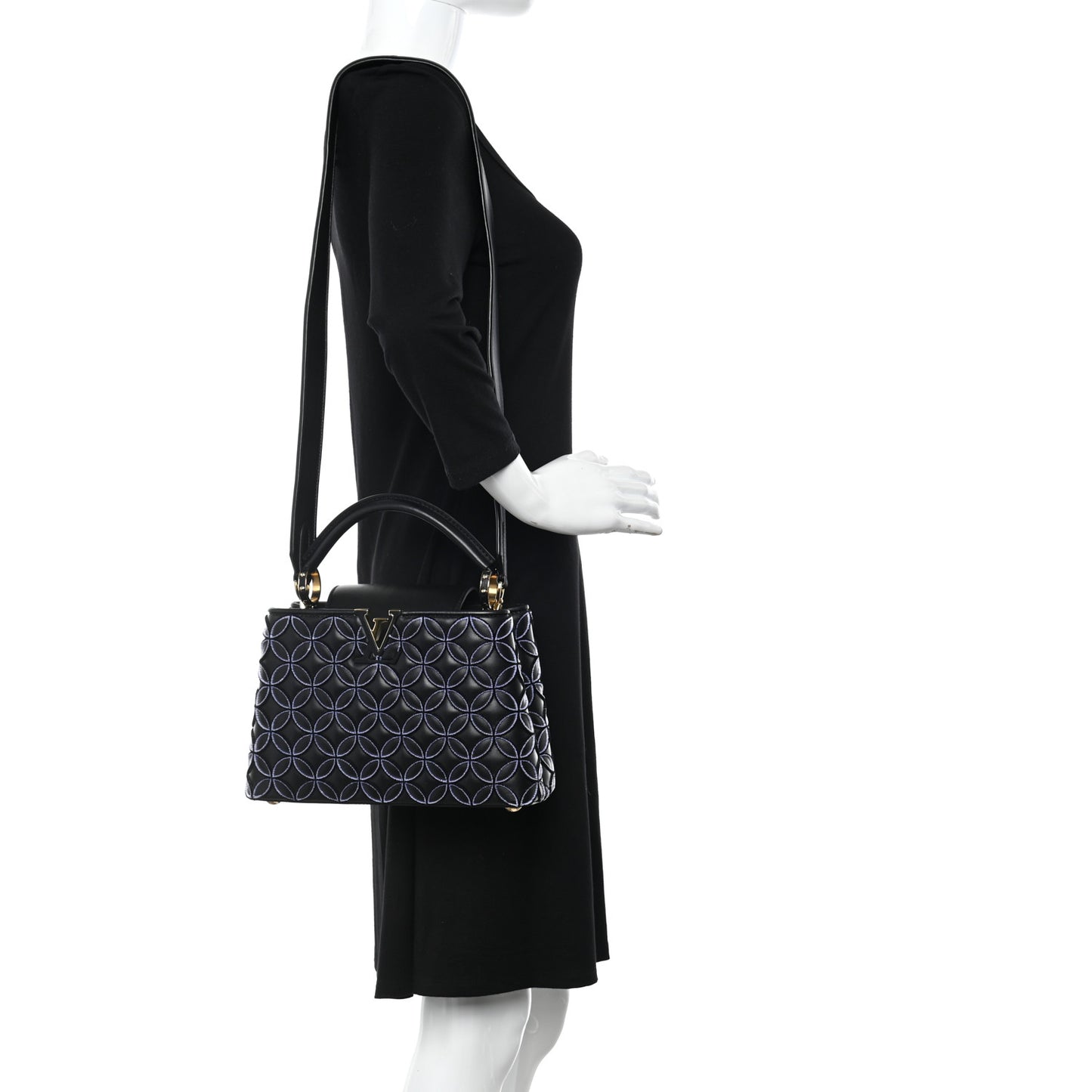 Tufted Lambskin Capucines BB Black
