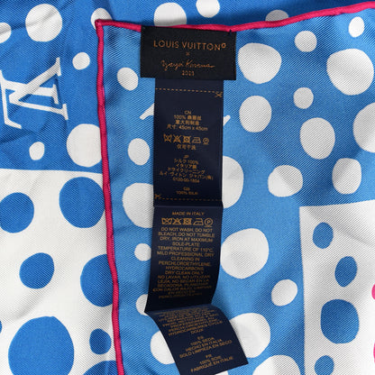Louis Vuitton LV x YK Silk Monogram Dots Scarf 45 Blue Fuchsia 2 of 3