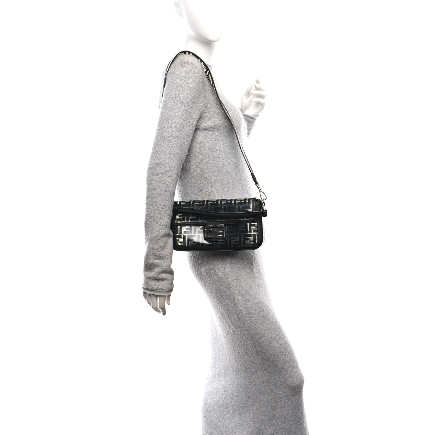 Fendi TPU FF Vitello Grace Baguette Black 2 of 9