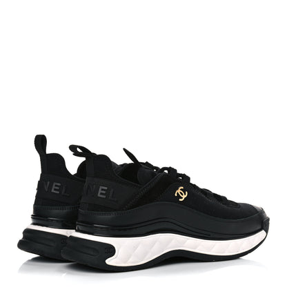 Chanel Velvet Calfskin Mixed Fibers CC Sneakers 39.5 Black 4 of 13
