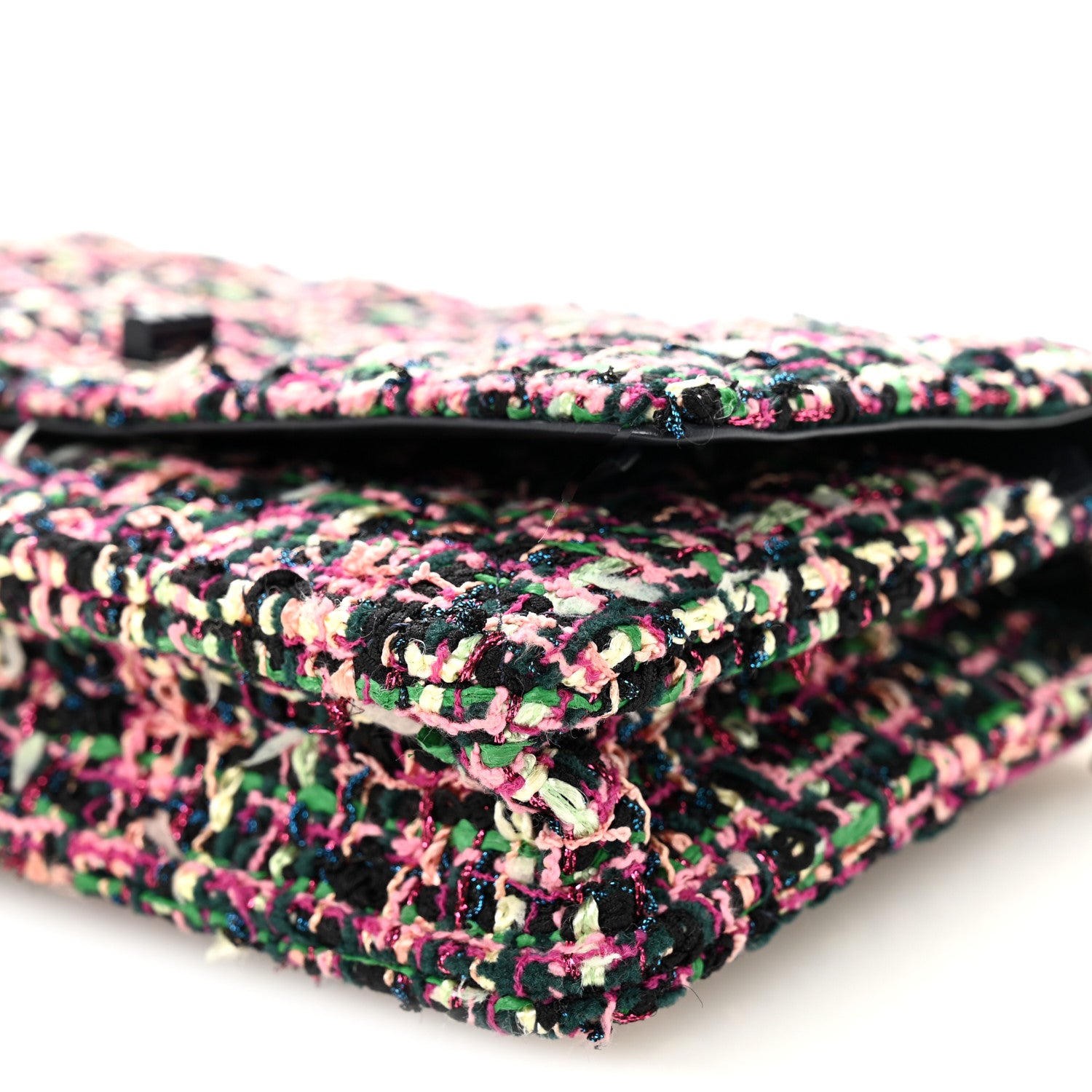 Chanel Tweed Quilted Reissue Wallet On Chain WOC Pink Multicolor 11 of 11