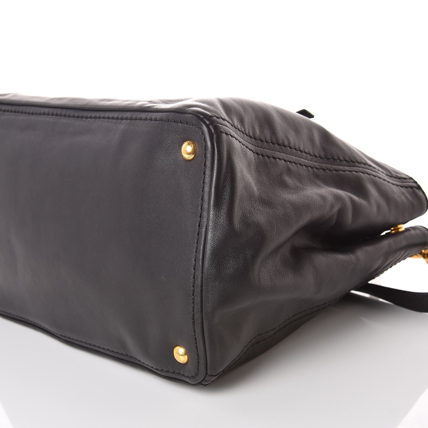 Prada Soft Calf Shopping Tote Black 6 of 10