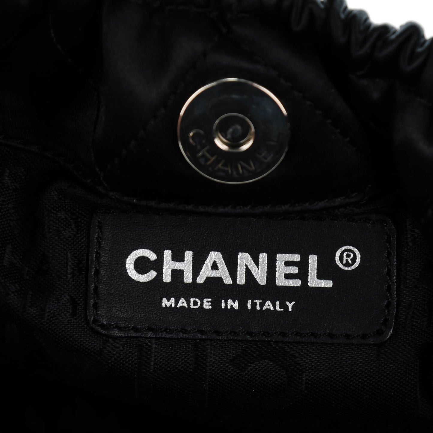 Satin Stitched Croissant Bag Black