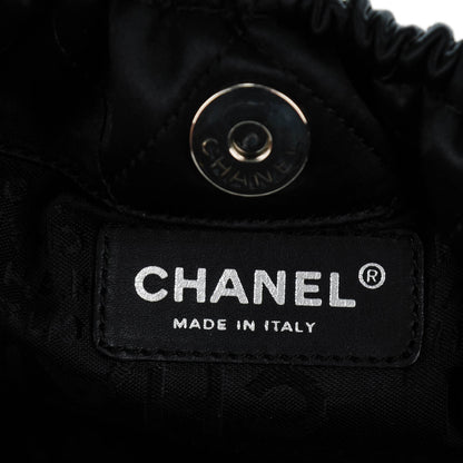 Chanel Satin Stitched Croissant Bag Black 6 of 7