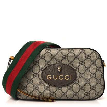 Gucci GG Supreme Monogram Web Neo Vintage Shoulder Bag Beige New Acero Crop 1 of 10