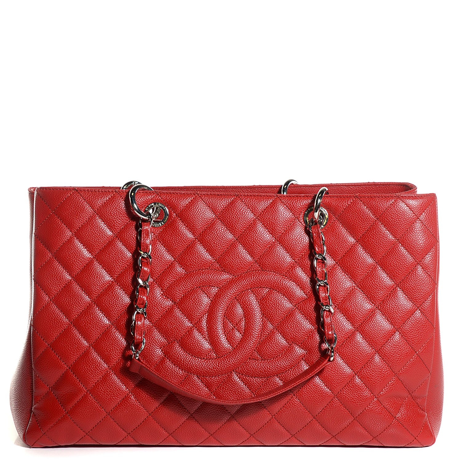Chanel Caviar Quilted XL Grand Shopping Tote GST Red 1 of 7