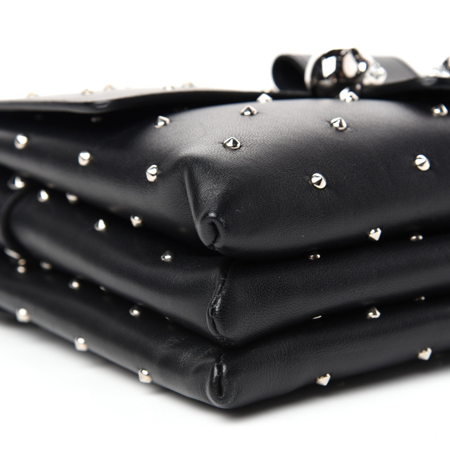 Alexander McQueen Goatskin Studded Twin Skull Crossbody Black 8 of 11