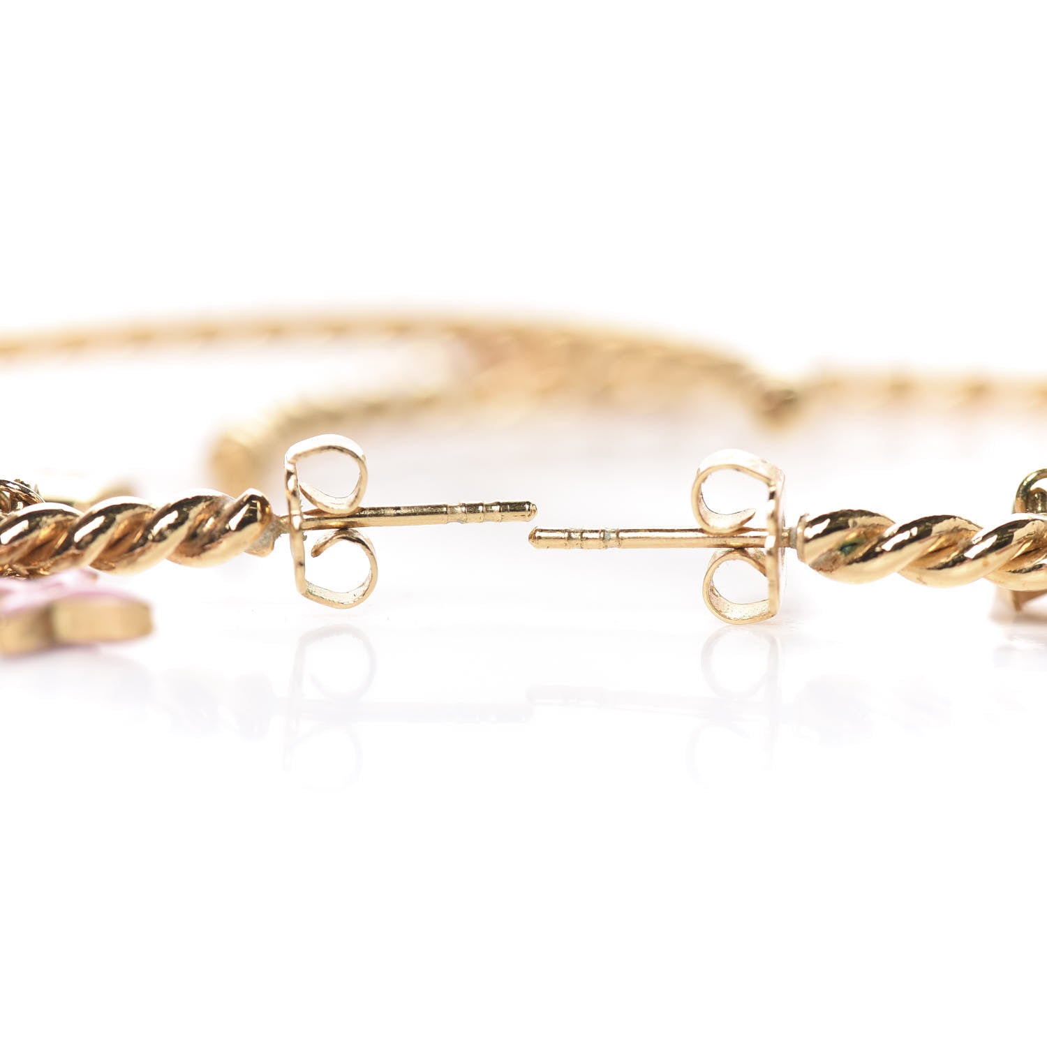 Louis Vuitton Sweet Monogram Creole Hoop Earrings Gold 3 of 4