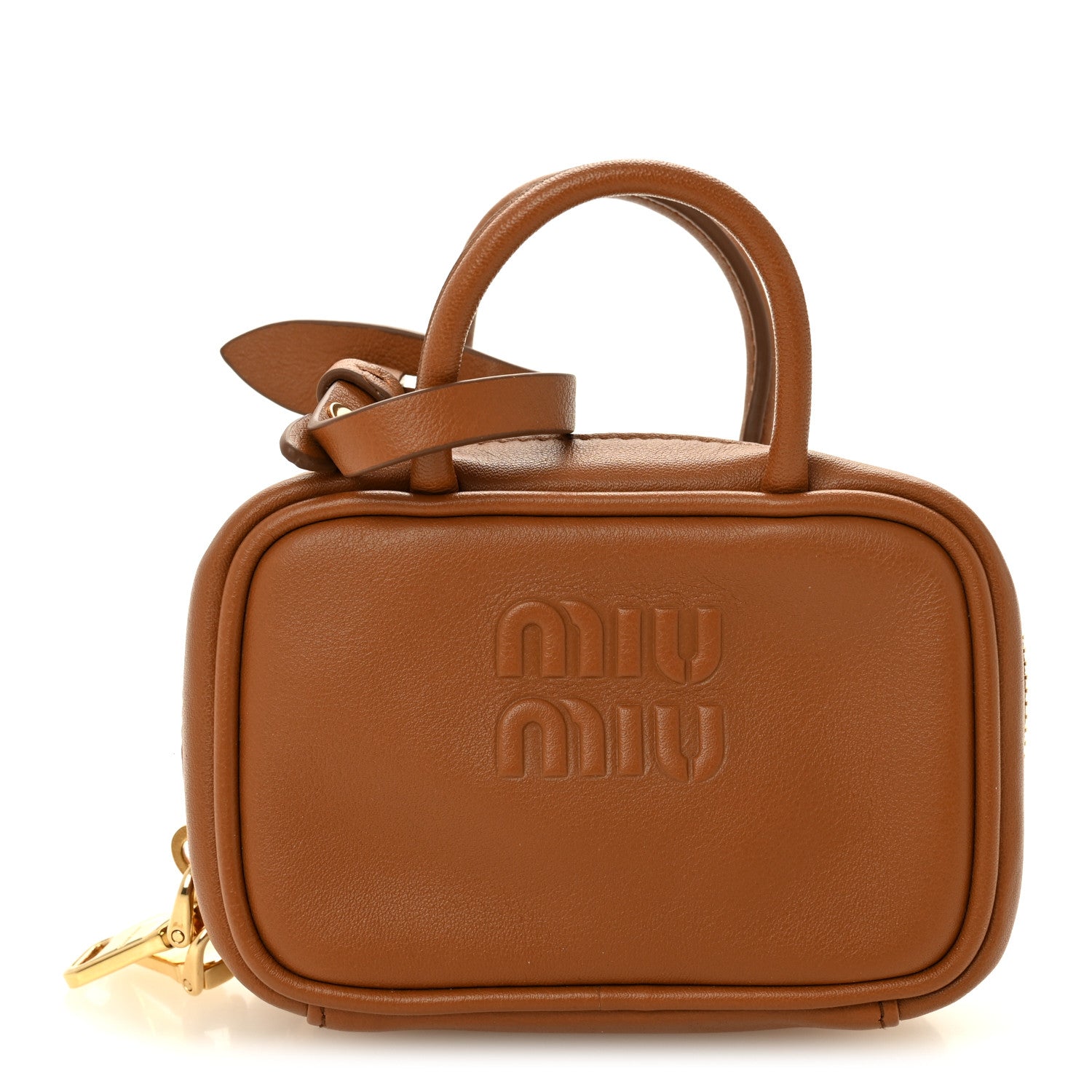 Miu Miu Calfskin Beau Micro Bag Cognac 1 of 9