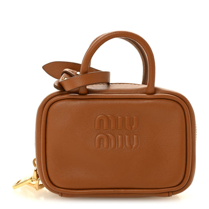 Miu Miu Calfskin Beau Micro Bag Cognac 1 of 9