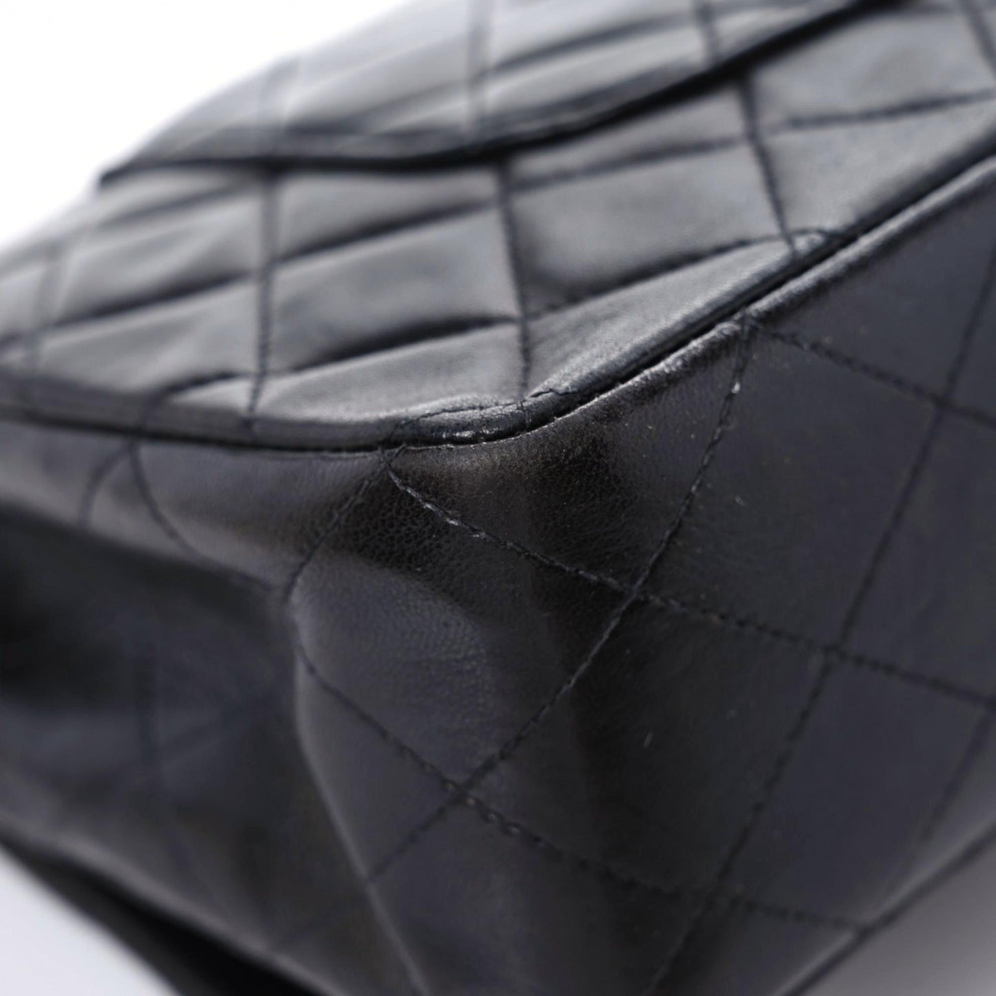 Lambskin Quilted Medium Double Flap Black