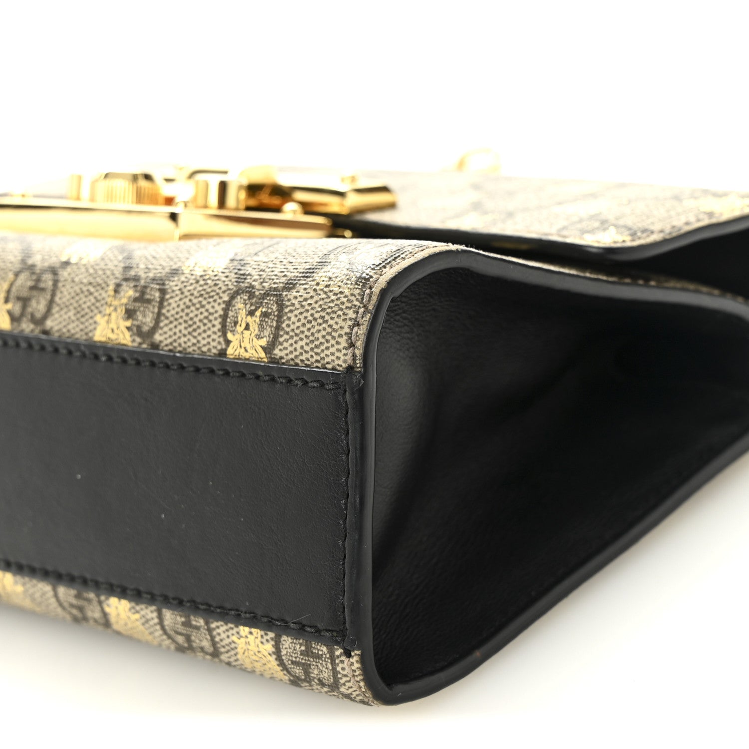 Gucci GG Supreme Monogram Bees Small Padlock Shoulder Bag Black 10 of 10