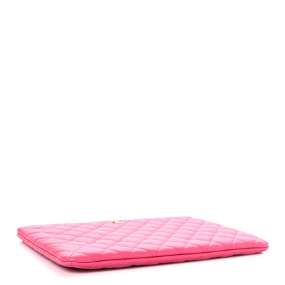 Chanel Lambskin Quilted Medium Cosmetic Case Dark Pink 4 of 7