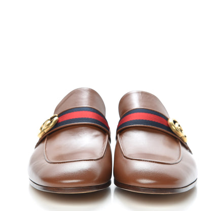 Gucci Goatskin Web Mens GG Loafers 11.5 Cuir 2 of 10