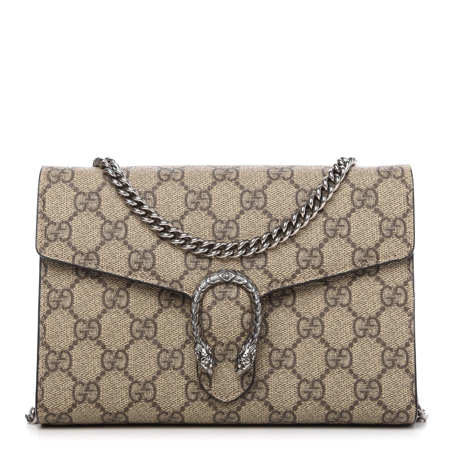 GG Supreme Monogram Mini Dionysus Chain Wallet Beige Taupe