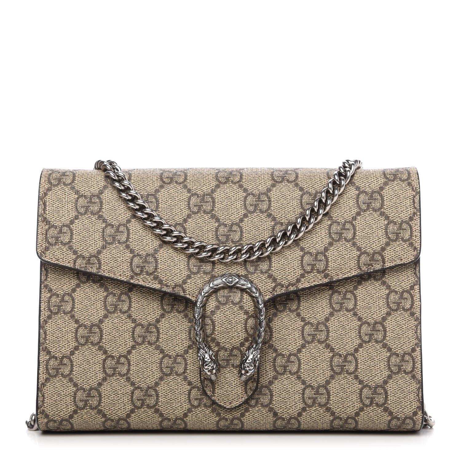 Gucci GG Supreme Monogram Mini Dionysus Chain Wallet Beige Taupe 1 of 11