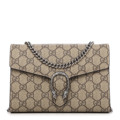 Gucci GG Supreme Monogram Mini Dionysus Chain Wallet Beige Taupe 1 of 11