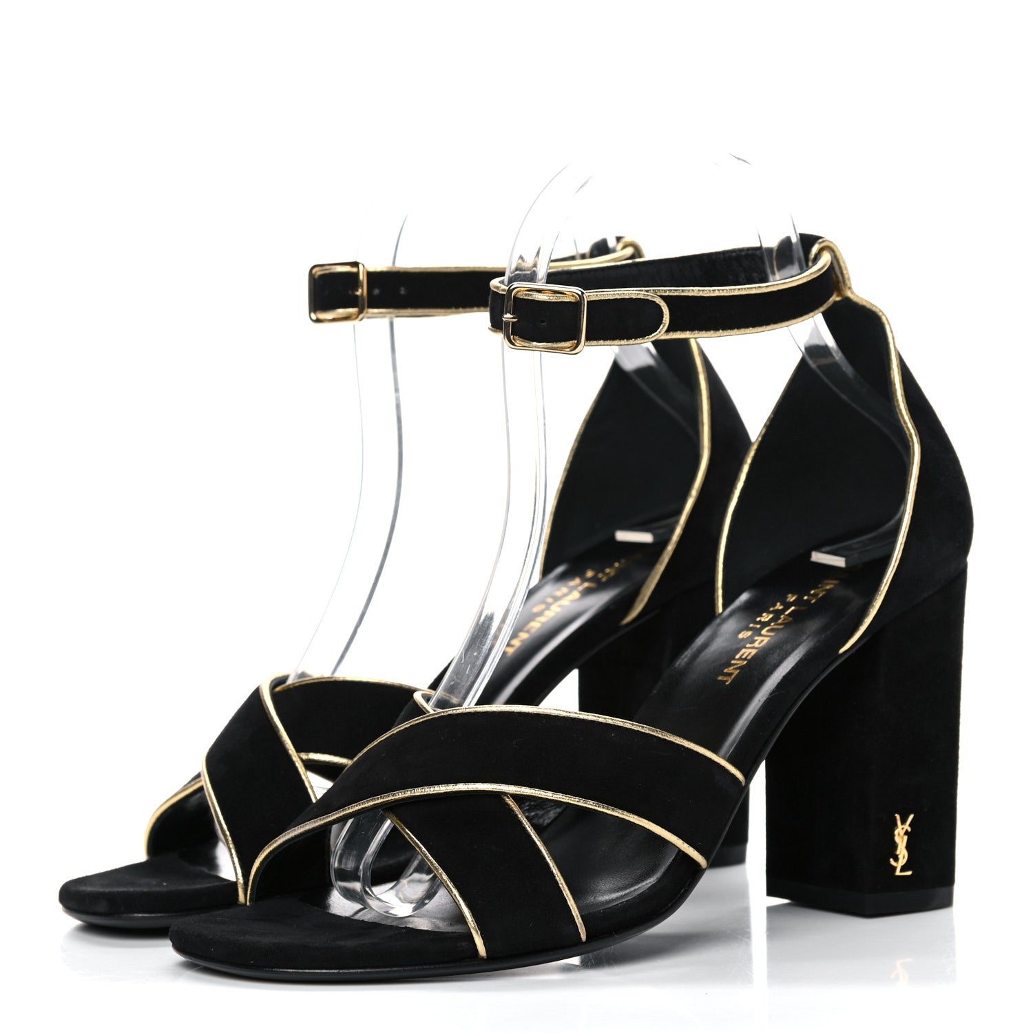 Saint Laurent Suede Babies Sandals 37.5 Black 3 of 11