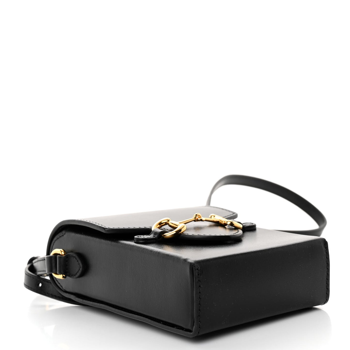 Boarded Plutone Calfskin Mini Horsebit 1955 Crossbody Bag Black