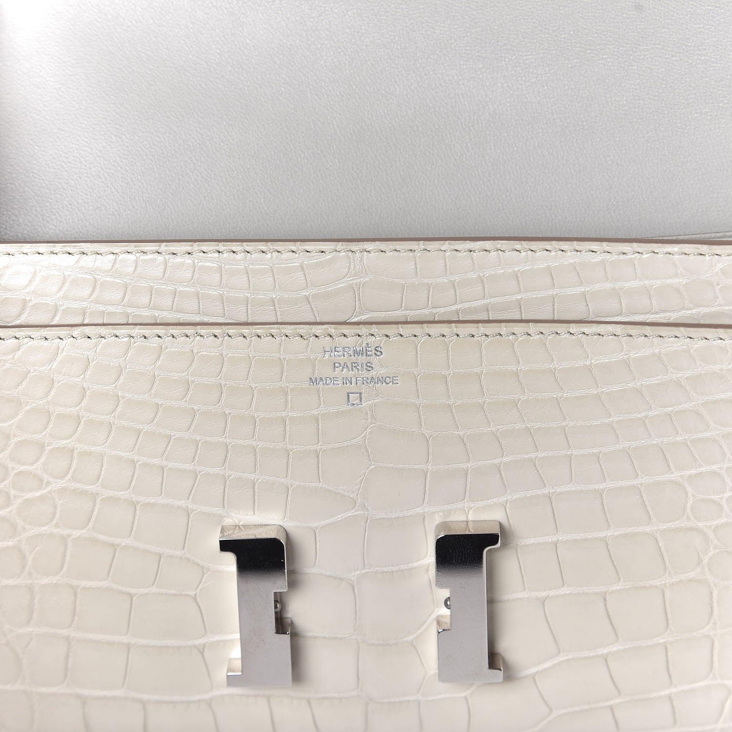 Hermes Matte Alligator Constance Wallet Beton 6 of 9