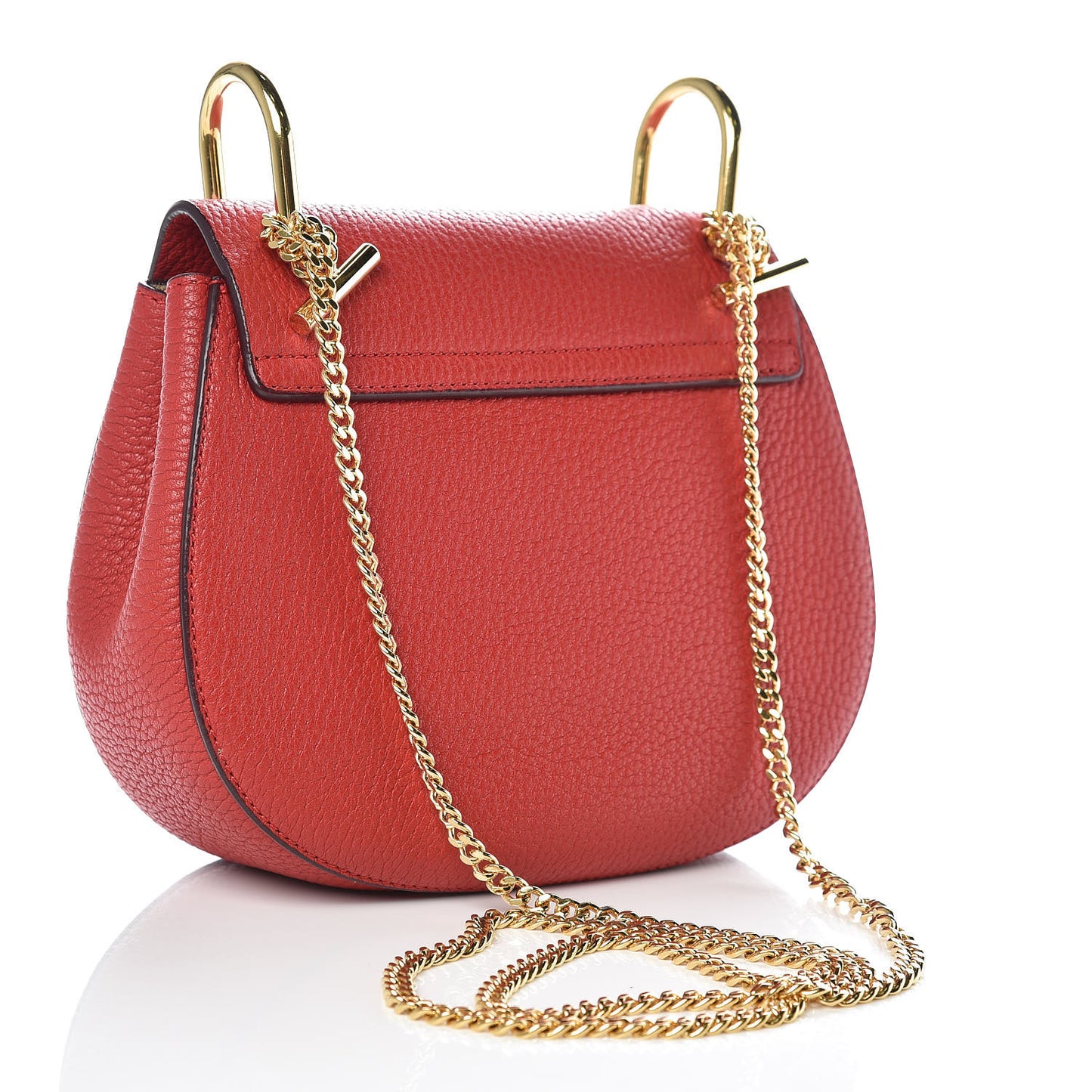Grained Lambskin Mini Drew Shoulder Bag Plaid Red