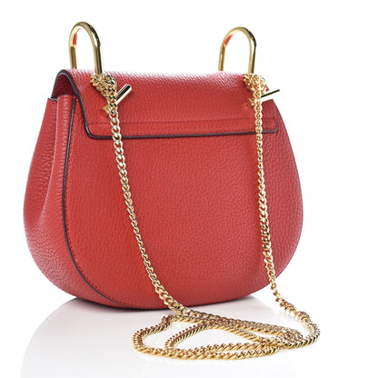 Chloe Grained Lambskin Mini Drew Shoulder Bag Plaid Red 3 of 9
