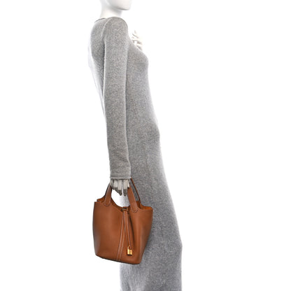 Hermes Taurillon Clemence Picotin Lock 22 MM Gold 2 of 11