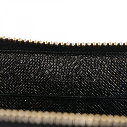 Prada Saffiano Metal Zip Around Wallet Nero Black 7 of 8