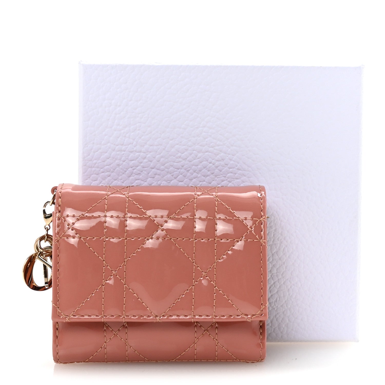 Christian Dior Patent Cannage Lady Dior Lotus Wallet Ethereal Pink 7 of 7