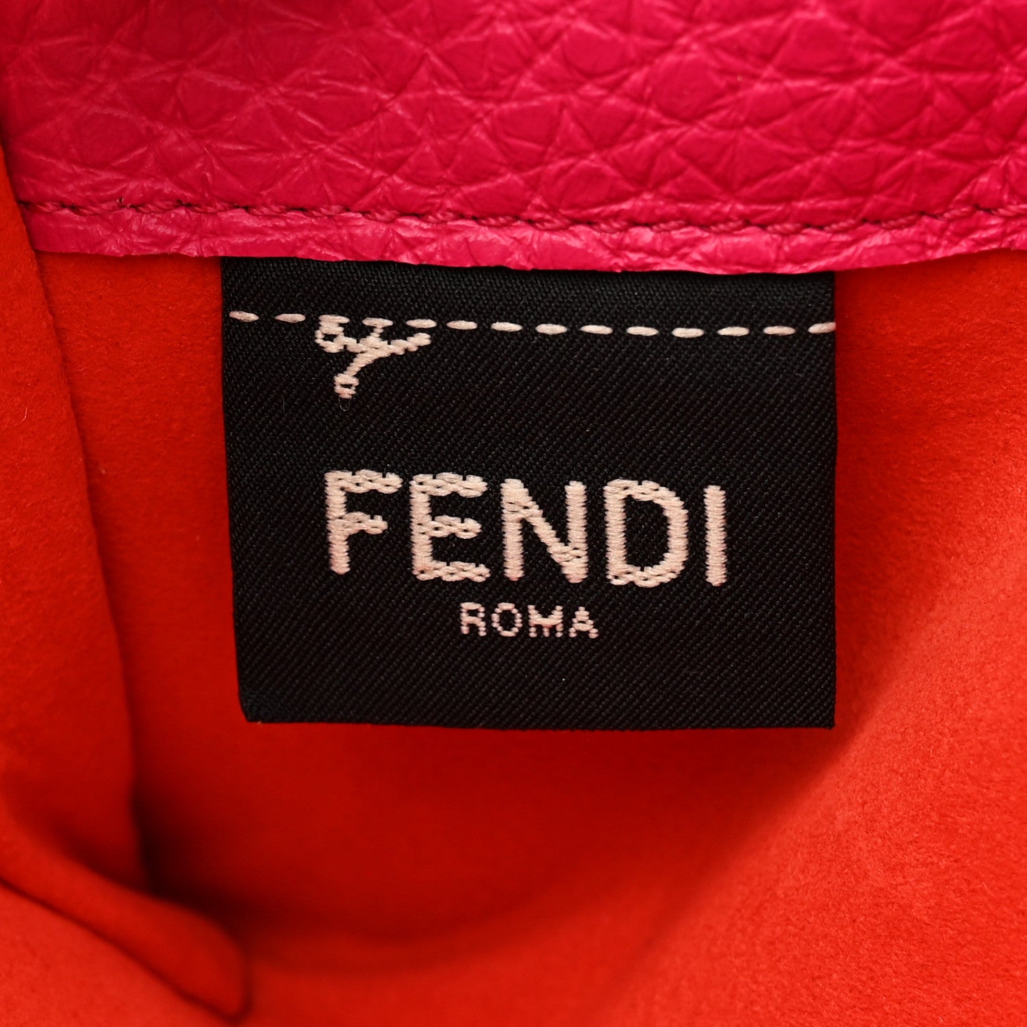 Fendi Cuoio Romano Selleria Bi-Color Peekaboo Continental Wallet Fuxia Papavero 7 of 13