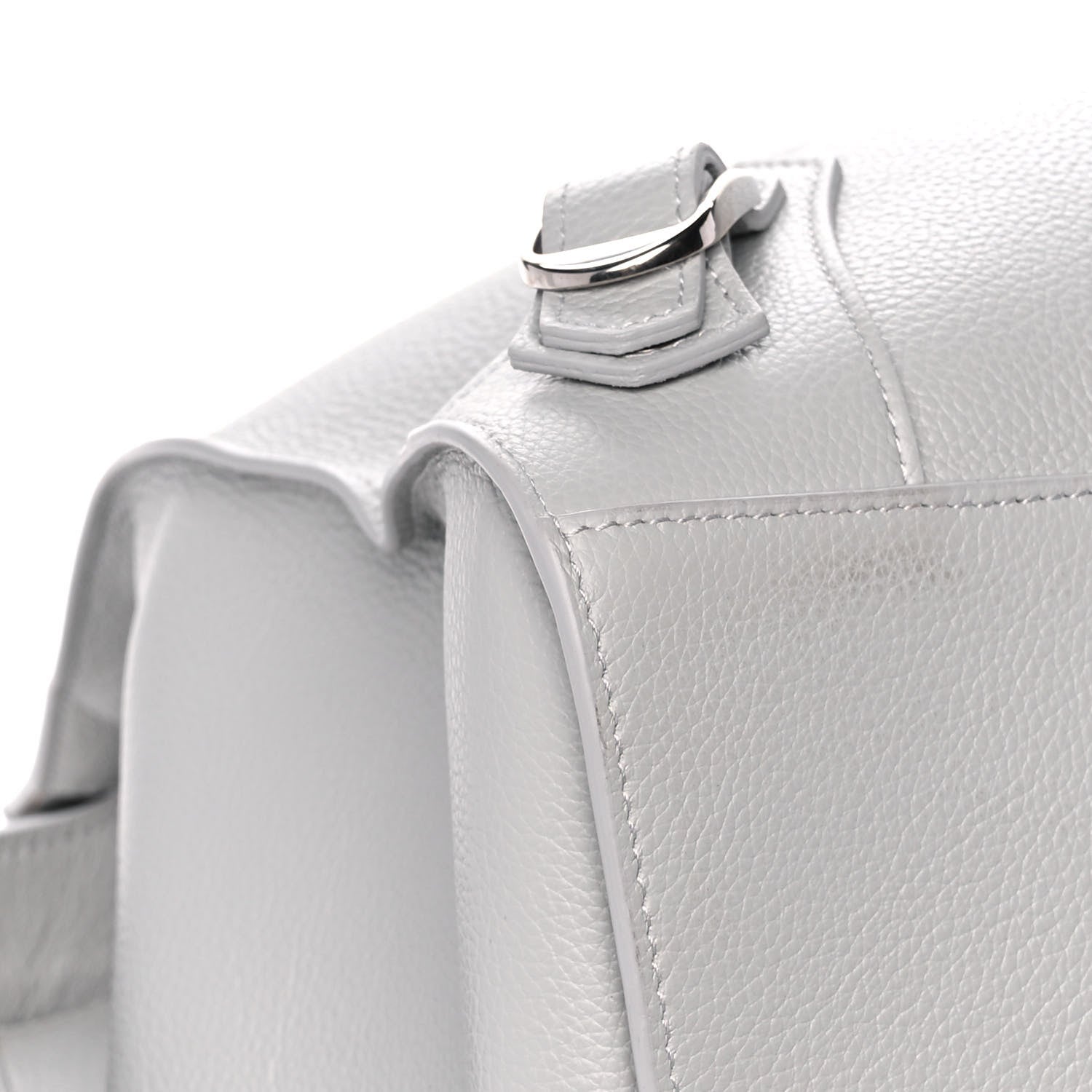 Balenciaga Grained Calfskin Neo Classic Silver Hardware Large Top Handle Bag Light Grey 9 of 14