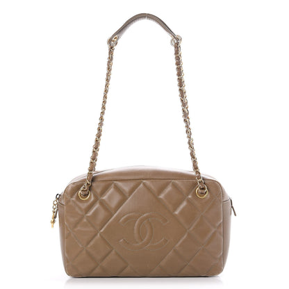 Chanel Lambskin Quilted Medium Diamond CC Camera Case Taupe 1 of 7