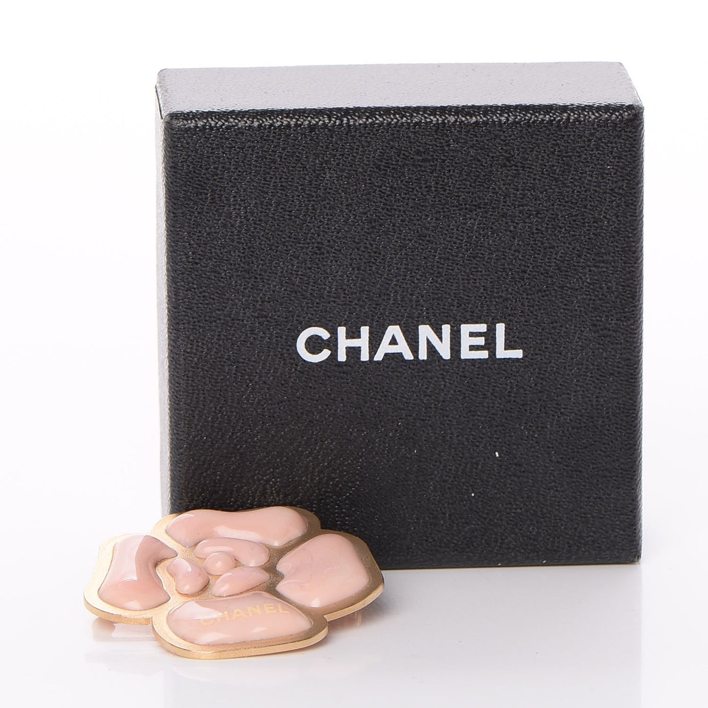 Enamel Camellia Brooch Pink