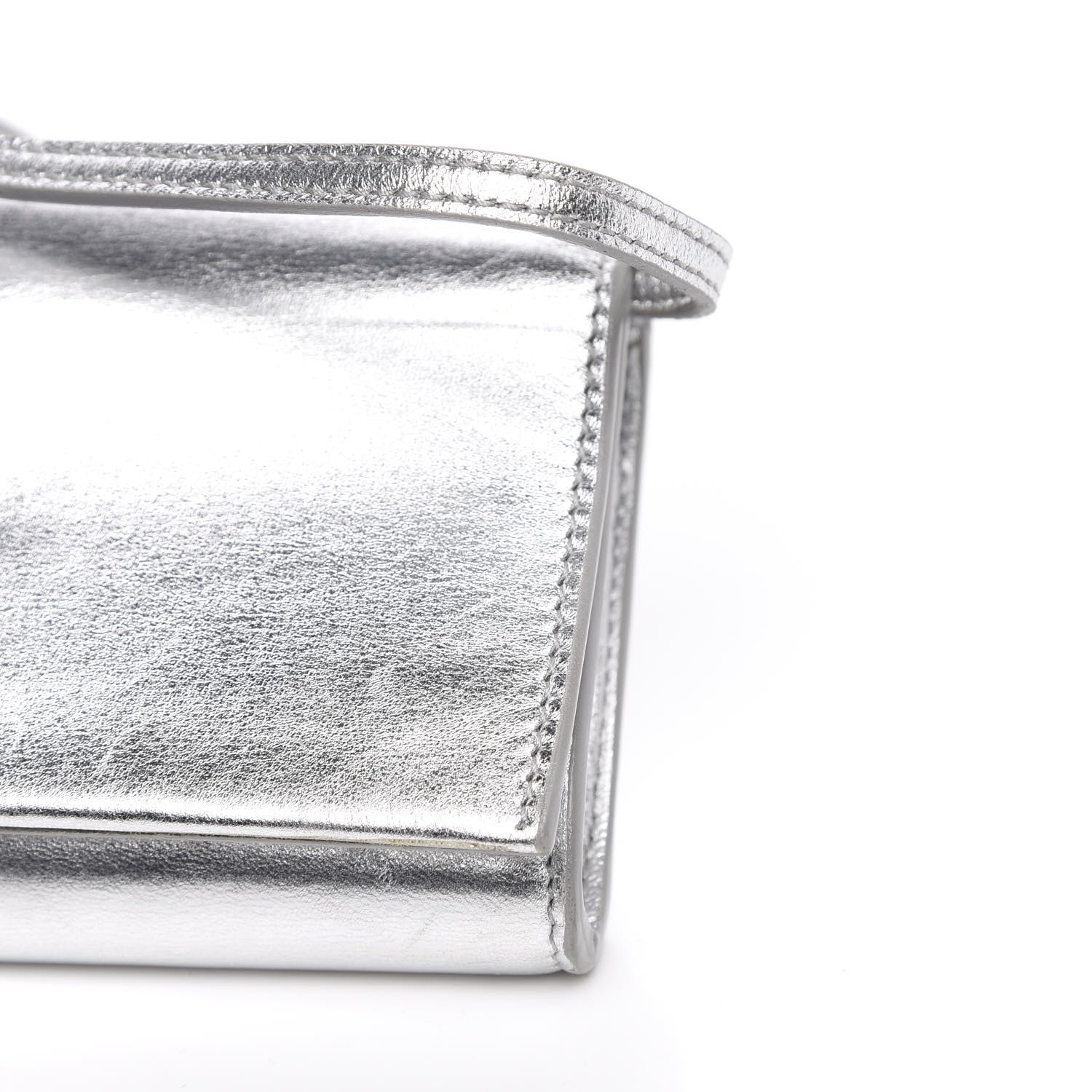 Saint Laurent Nappa Silk Fetiche Clutch Argento 8 of 15