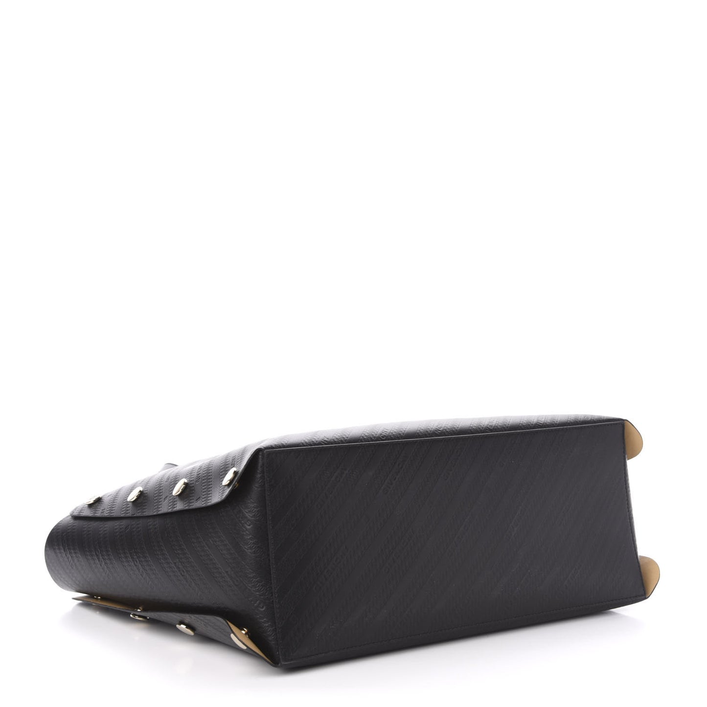 Calfskin Chain Embossed Medium Bond Shopper Tote Black