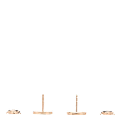 Hermes 18K Rose Gold Diamond Chaine d'Ancre Contour Stud Earrings 3 of 6