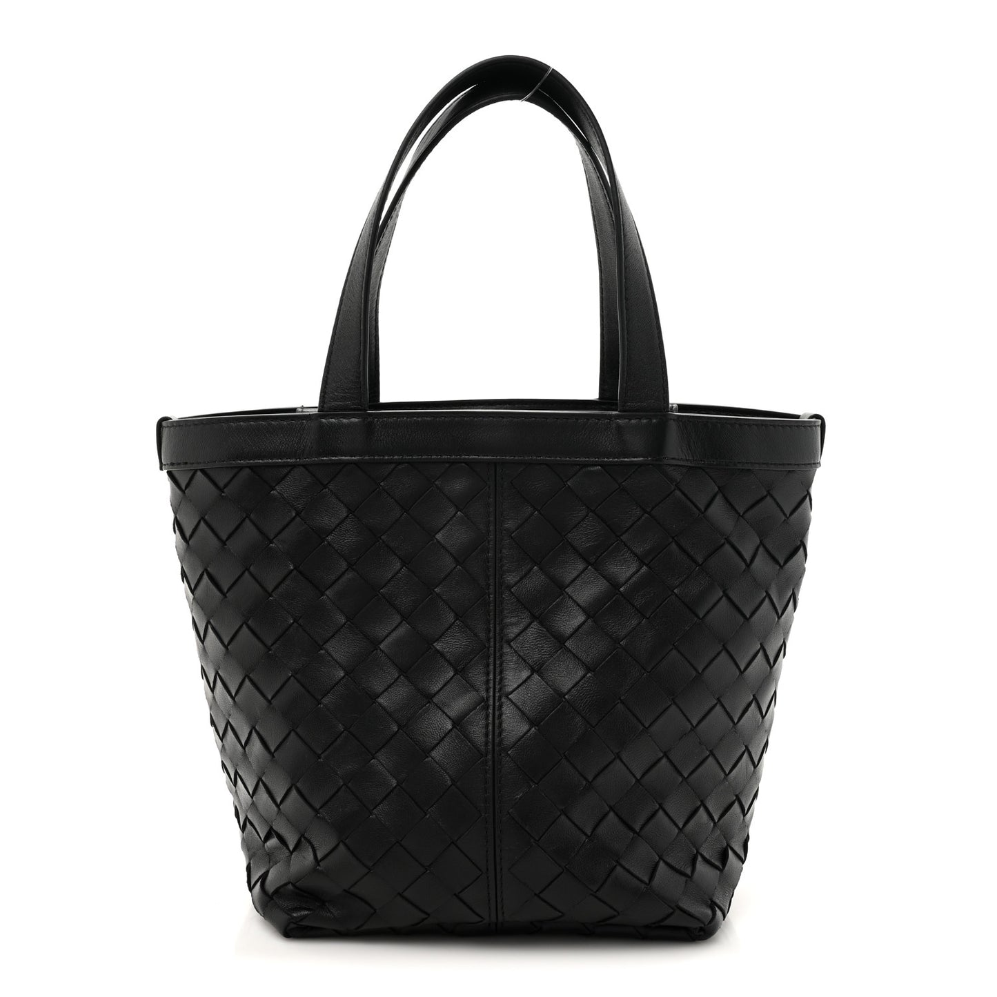 Nappa Intrecciato Small Flip Flap Tote Black