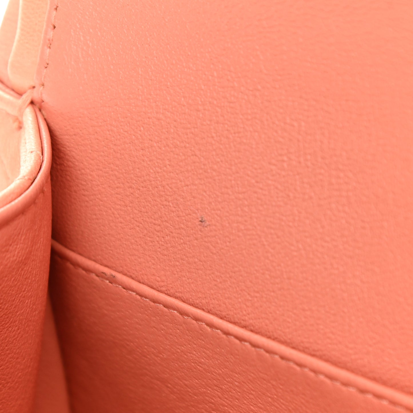 Lambskin Quilted Medium Double Flap Coral
