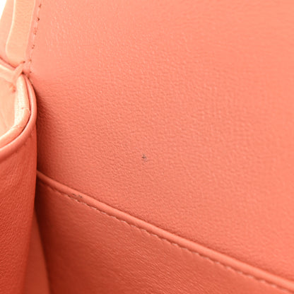 Chanel Lambskin Quilted Medium Double Flap Coral 13 of 14