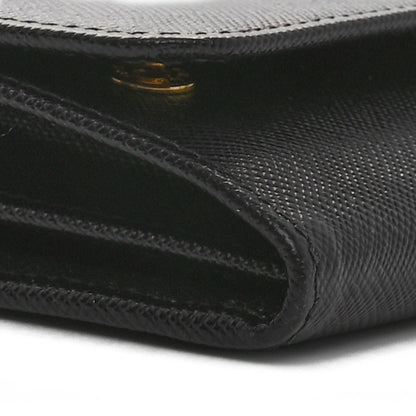 Prada Saffiano Metal Oro Chain Wallet Black 9 of 10