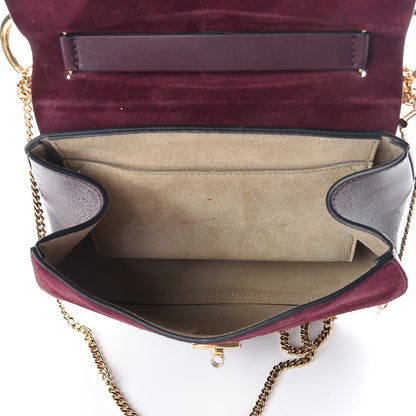 Chloe Suede Smooth Calfskin Drew Shoulder Bag Dark Purple 5 of 9
