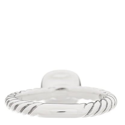 David Yurman Sterling Silver Diamond 6mm Petite Cushion Stack Ring 52 6 3 of 4