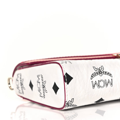MCM Calfskin Visetos Monogram Medium Millie Color Block Crossbody Bag White Mood 6 of 7