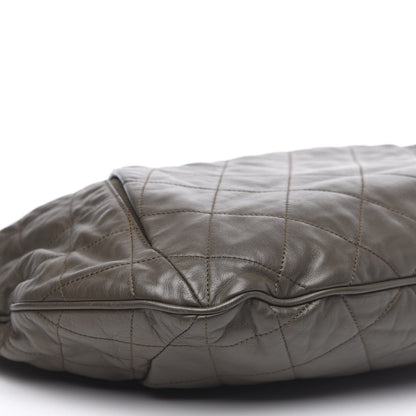 Chanel Calfskin Coco Pleats Hobo Khaki 8 of 11