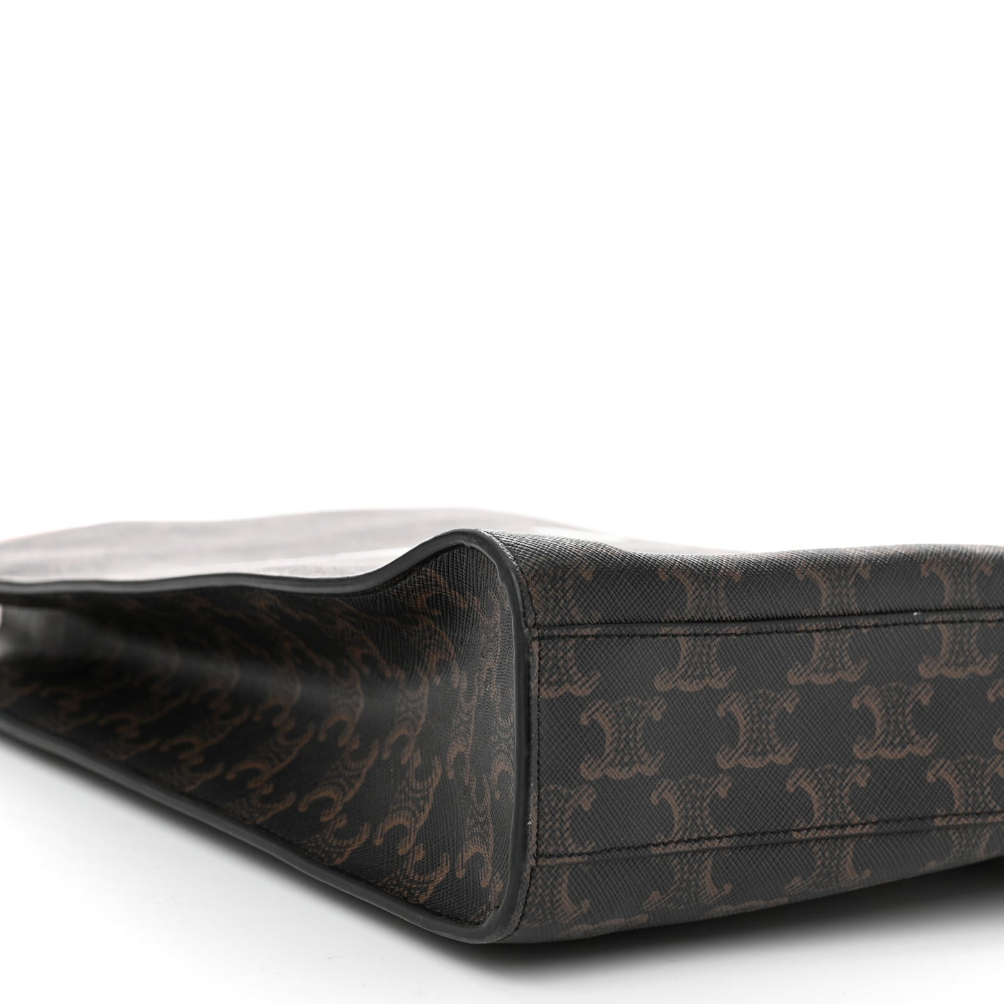 Triomphe Canvas Calfskin Small Vertical Cabas Tan