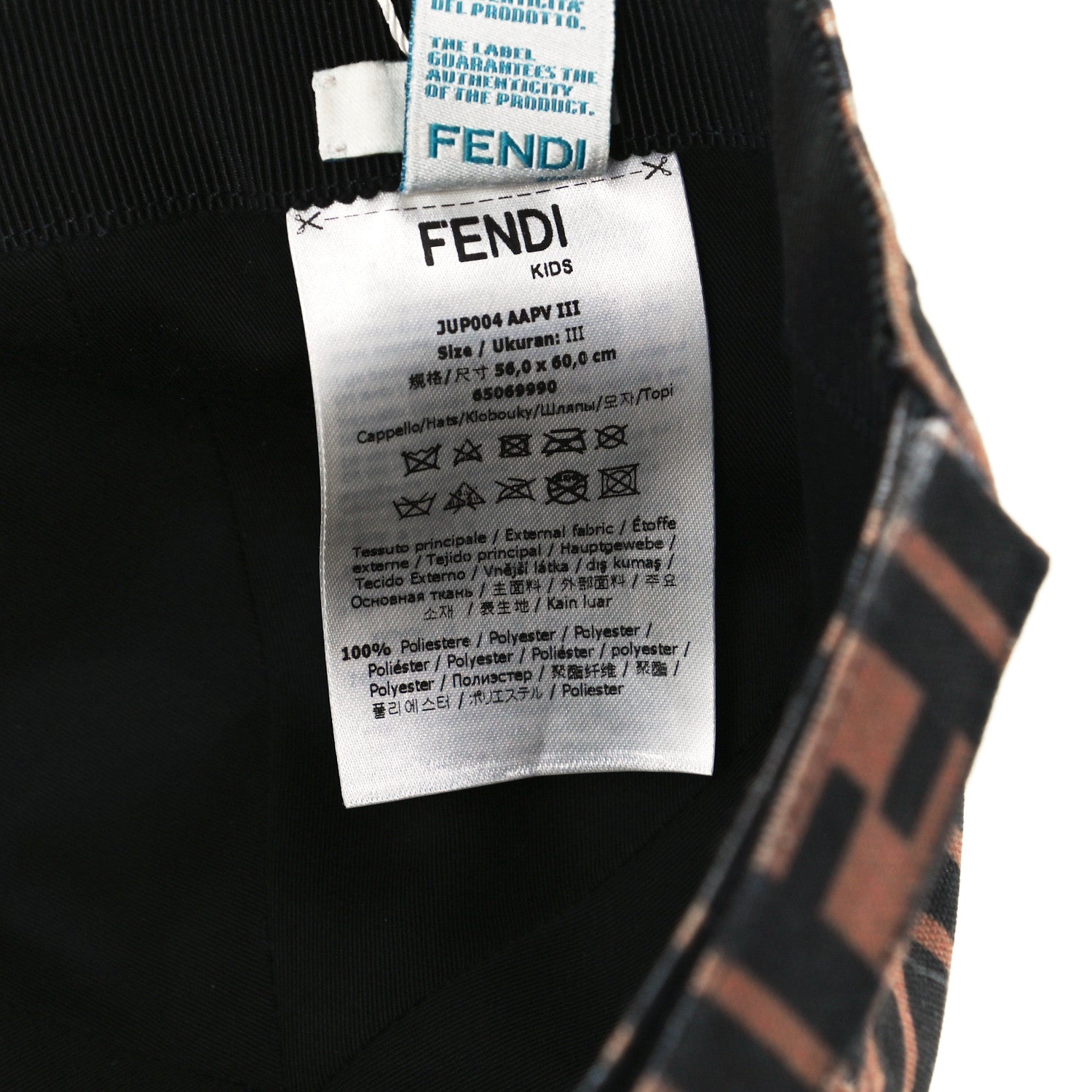 Fendi Canvas FF Kids Cap Hat III Tobacco 8 of 10