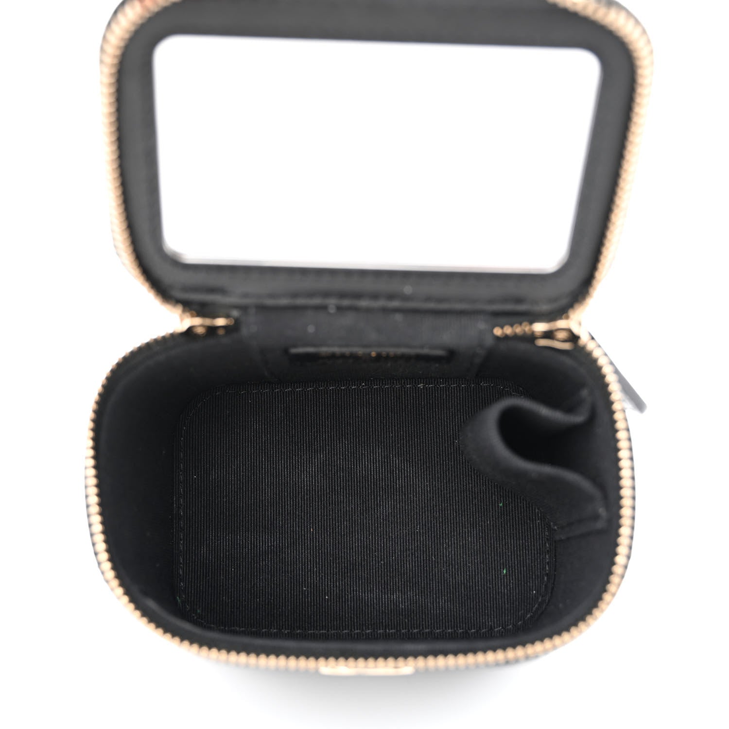 Chanel Lambskin Quilted Top Handle Mini Vanity Case With Chain Black 5 of 11