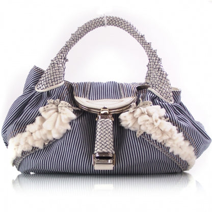 Fendi Denim Fur Striped Spy Blue 1 of 14