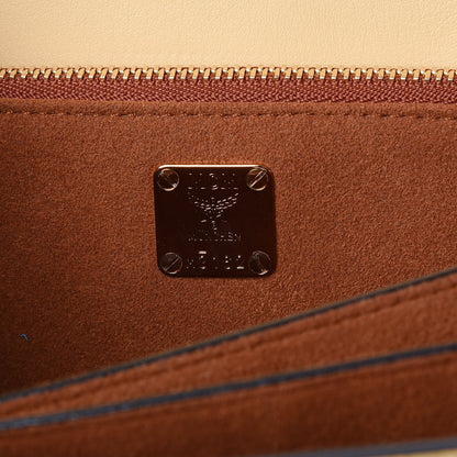 MCM Calfskin Coated Canvas Studded Small Marien Satchel Camomile 12 of 16